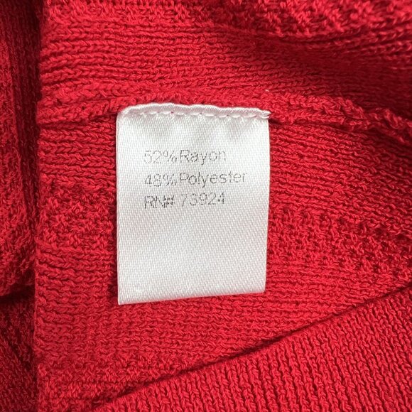 Ming Wang Sleeveless Red Knit Top Size L Rayon/Polyester Blend - Picture 6 of 9
